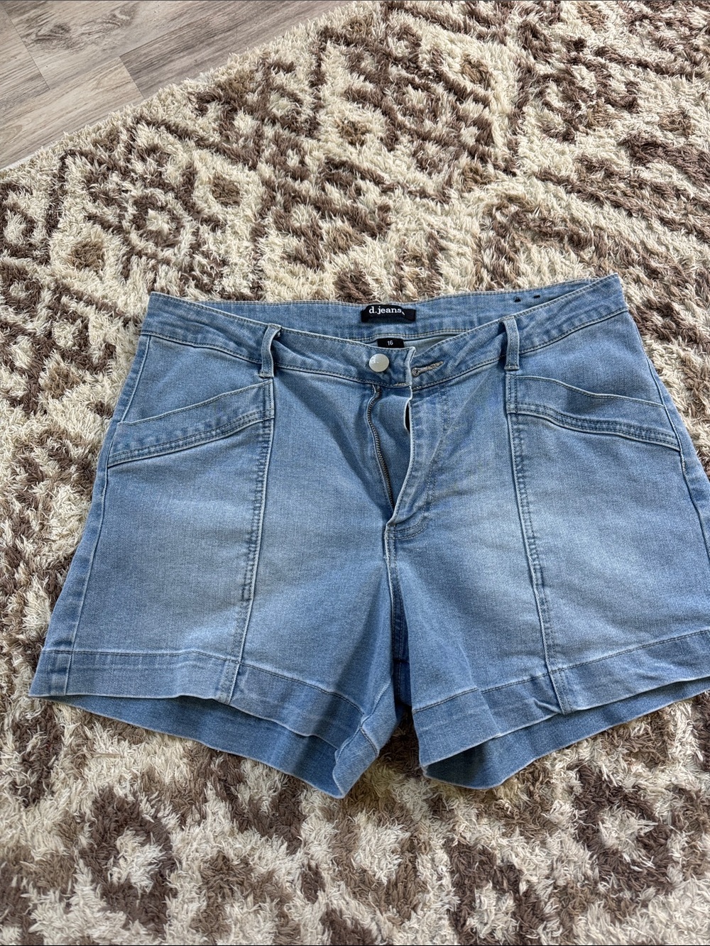 d. jeans Light Blue High-Rise Denim Shorts